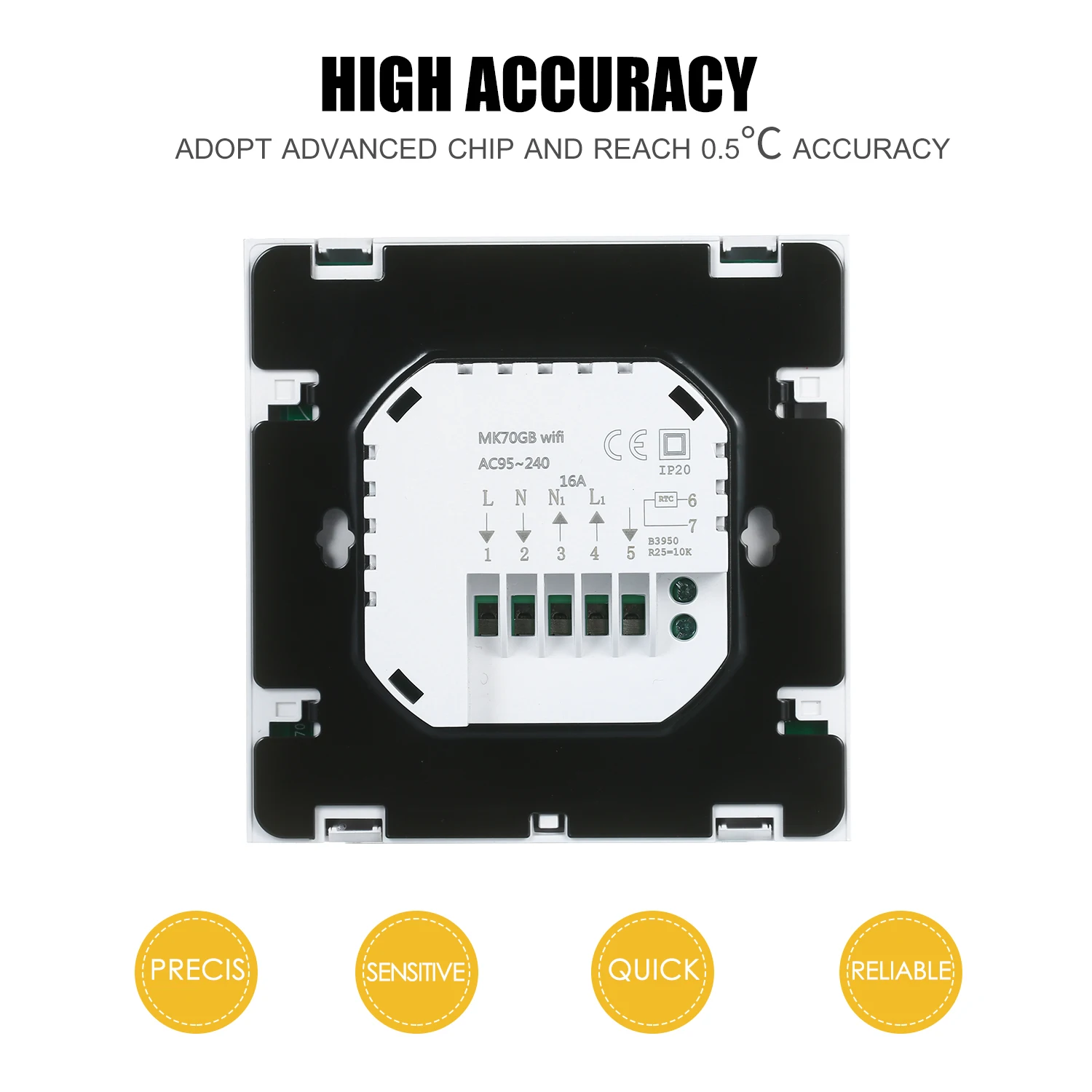 Программируемый термостат для газового котла с сенсорным экраном и светодиодной