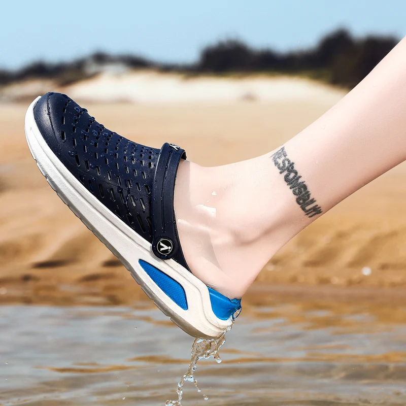 

Fashion Men Summer Casual Slippers Light Breathable Walking Beach Sports Flip Flops Soft Beach Sandals Men Anti-slip Water Shoes