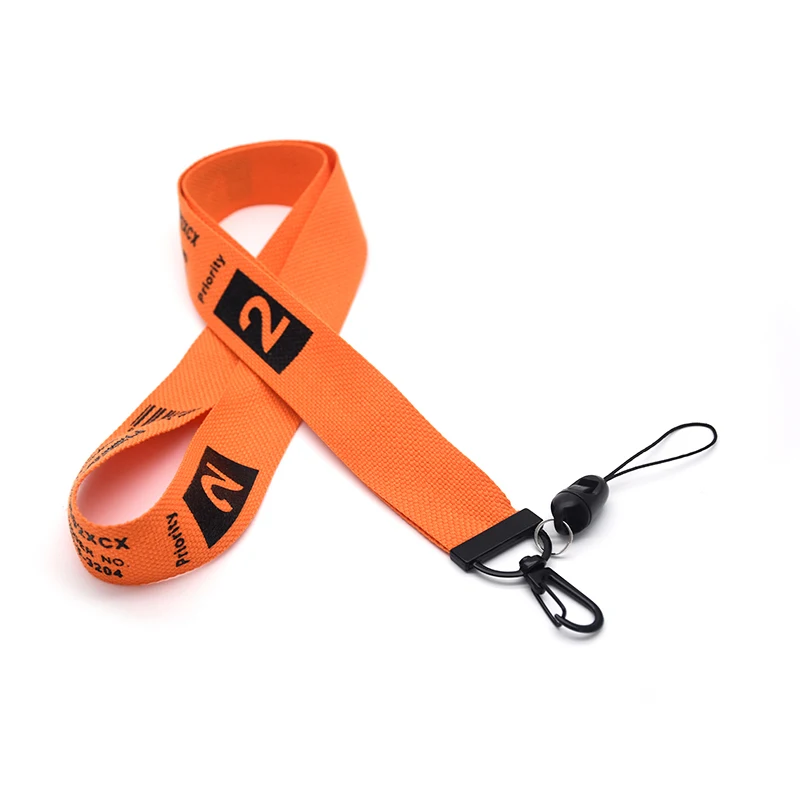 Ремешок из хлопчатобумажной ленты черный оранжевый ремешок для телефона ключей