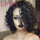 Ссылки бразильский Реми вьющиеся короткие Боб синтетические волосы 4x4 закрытие парик 13x4 Синтетические волосы на кружеве парики из натуральных волос на кружевной выщипанные волосы волнистые 360 фронтальной парик