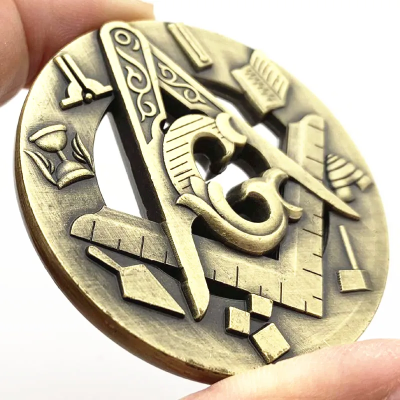 Немагнитные памятные монеты 50 мм из масонской бронзы |