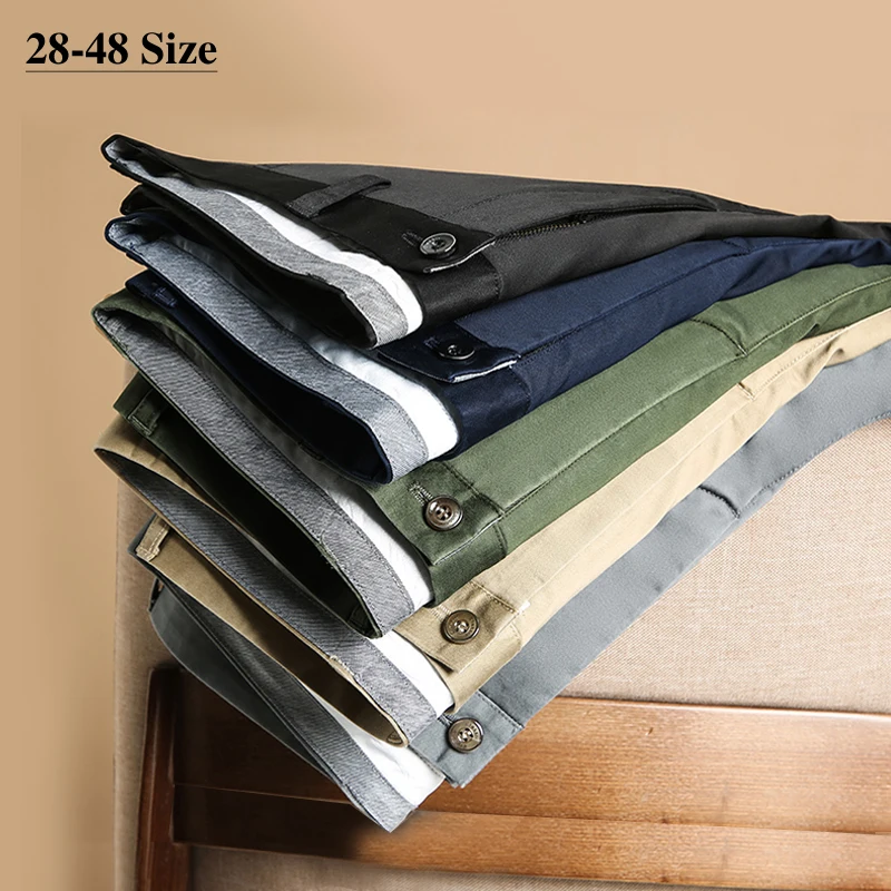 

Брюки мужские повседневные деловые, однотонные классические брюки бриджи, брендовая одежда, большие размеры d 44 46 48