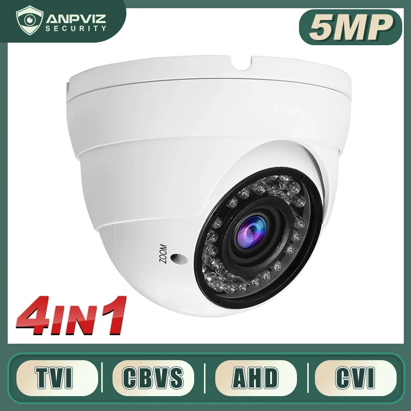 

Anpviz 5MP купол безопасности Камера 4-в-1 видеорегистратор AHD/CVI TVI/CVBS видеонаблюдения CCTV Cam 2,8-12 мм объектив с переменным фокусным расстоянием Вод...