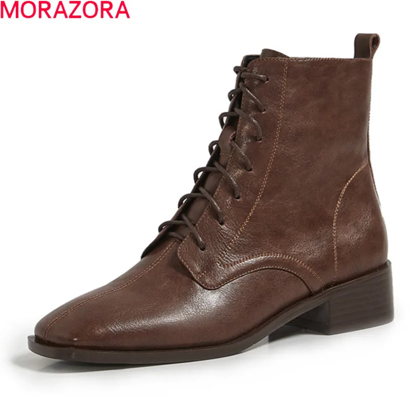 

MORAZORA 2020 New arrival fashion ankle boots high quality comfortable simple ladies shoes autumn winter women boots