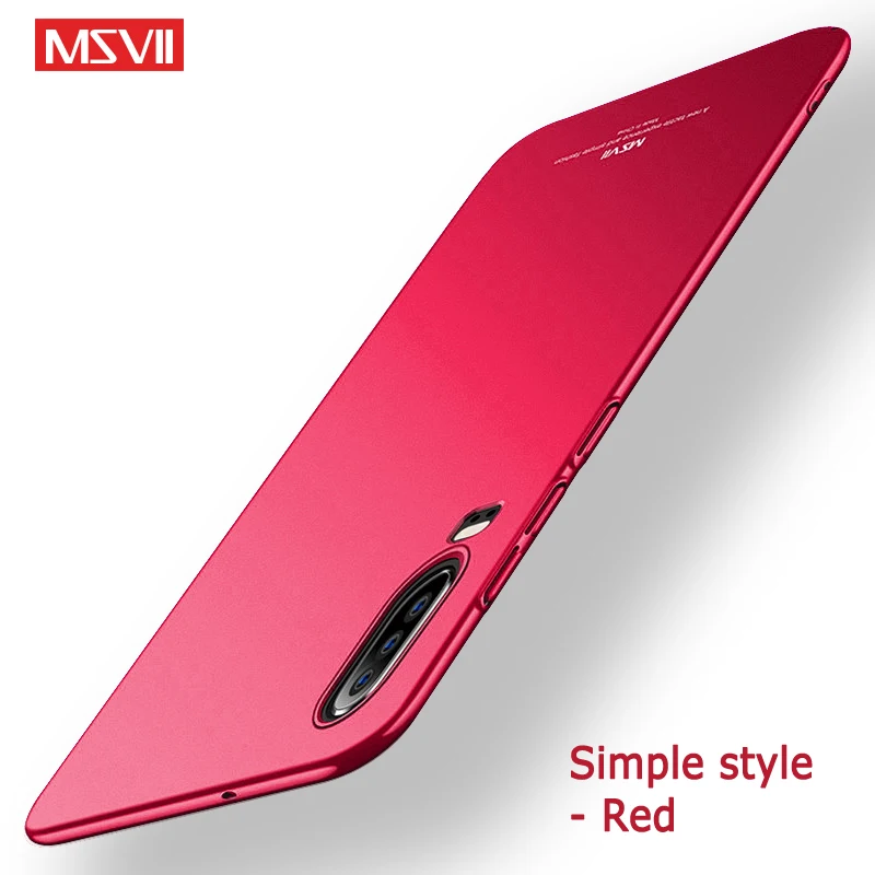 Simple red P30 Pro Чехол MSVII тонкий матовый чехол для huawei P30 Lite Pro Чехол P 30 Plus Жесткий PC чехол для huawei P20 Lite P 20 Pro Чехол для телефона - Цвет: Simple red