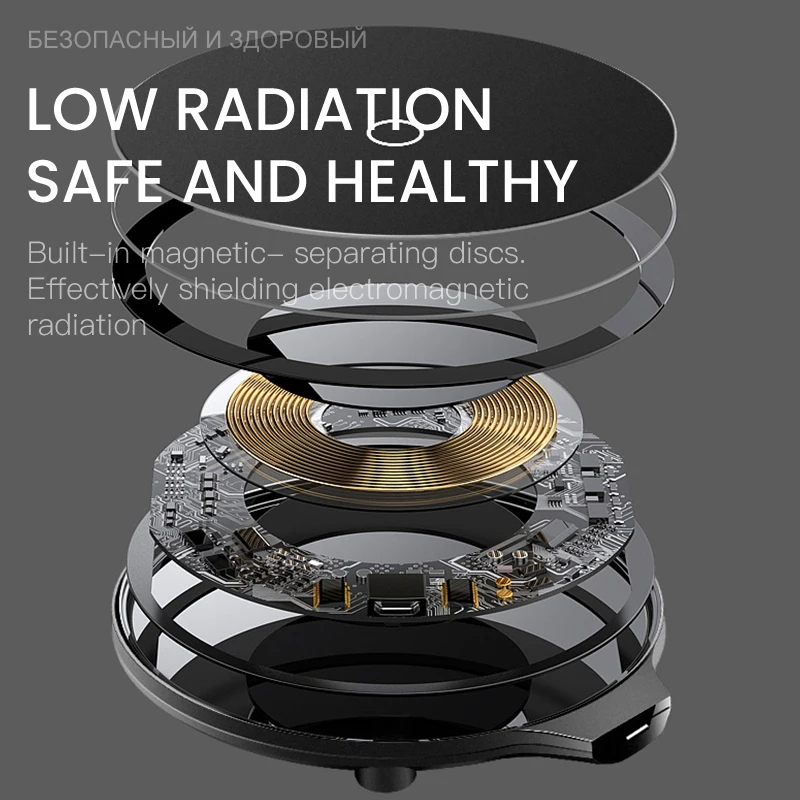 Беспроводное зарядное устройство ультратонкий Светодиодный зарядный коврик для