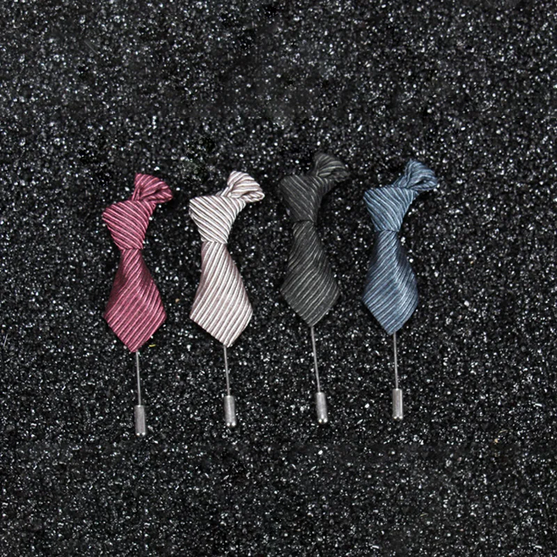 В форме галстука Мужская брошь в полоску популярные модные аксессуары для