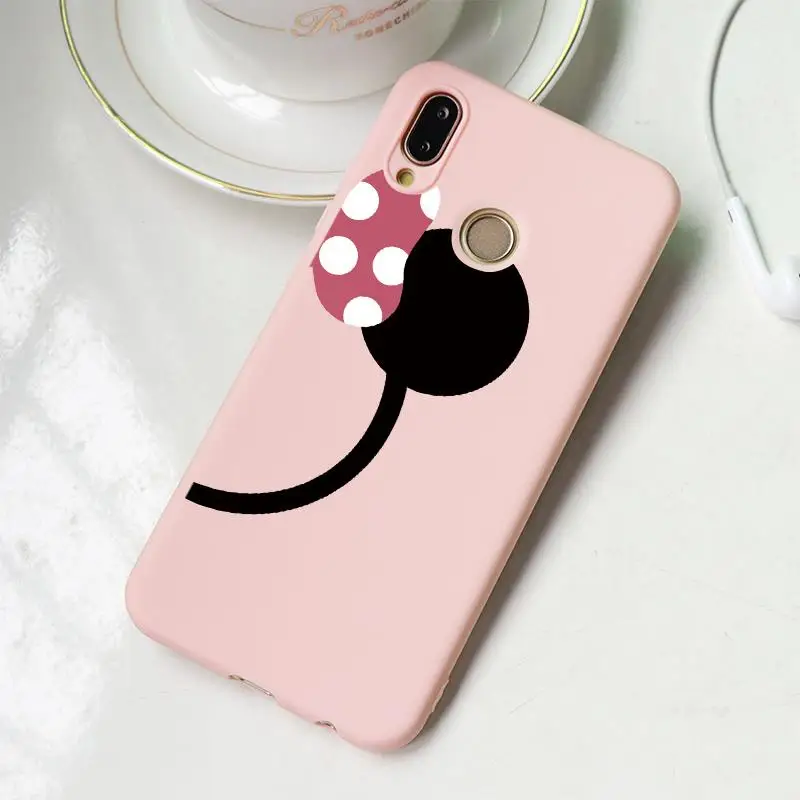 Розовый матовый Мягкий ТПУ чехол с котом для huawei P30 P8 P9 P10 P20 mate 20 10 Lite Y6 Pro Y9 P Smart Plus чехол-накладка