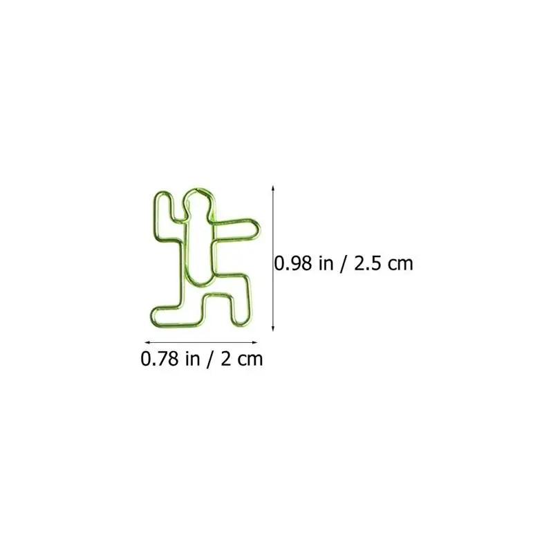 

20pcs Little Human-shaped Paper Clips Binder Clips Push Pins for Home (Green)