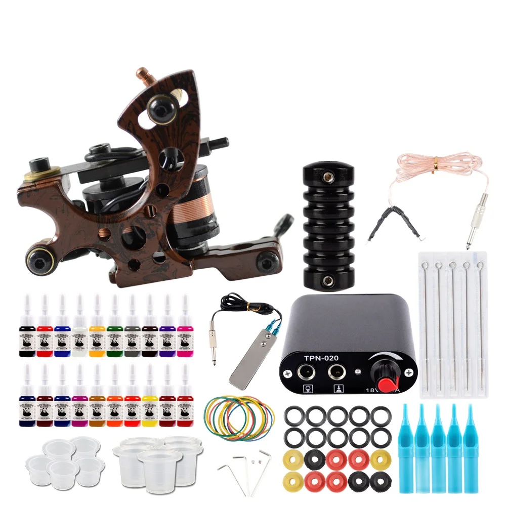 Начинающий Полный Комплект Татуировки 1 Пулемет Набор Черных Чернил Блок Питания