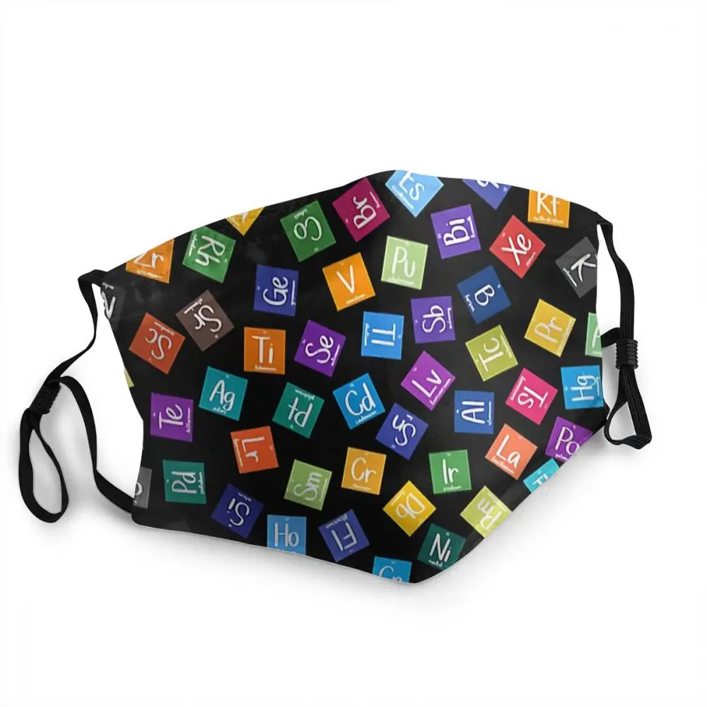 

Rainbow Periodic Table Non-Disposable Mouth Mask Chemical Science Chemical Elements Protection Respirator Mouth Muffle