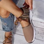 Кроссовки TELOTUNY женские, дышащие сетчатые, на плоской подошве, на шнуровке, летняя спортивная обувь для отдыха, 2021