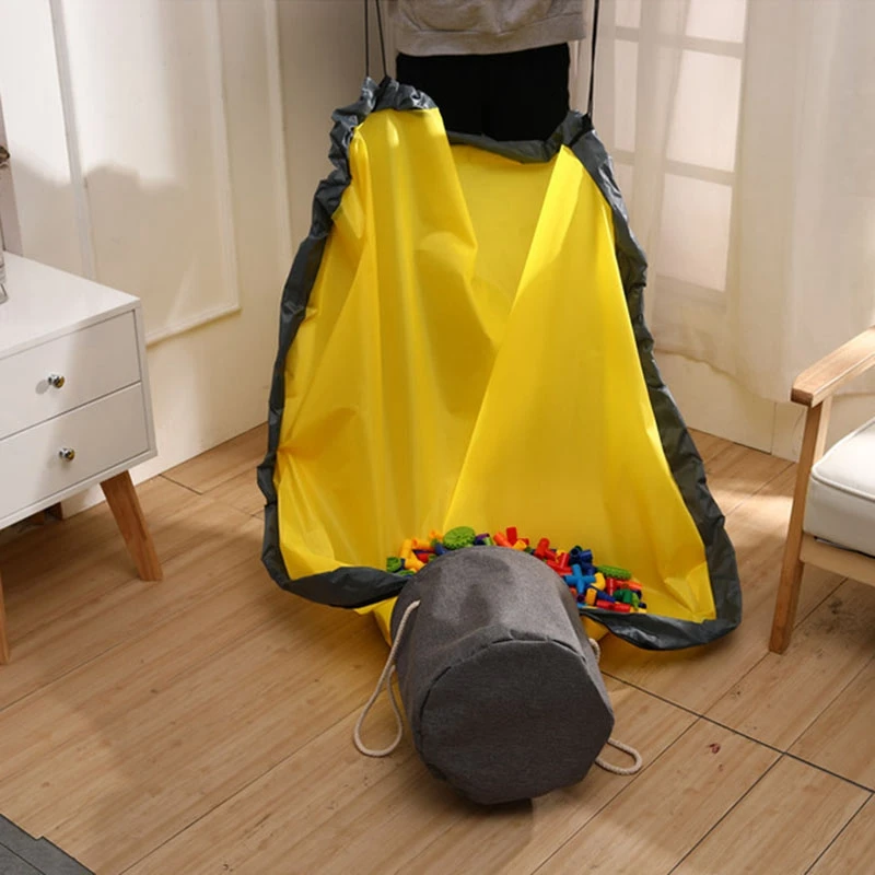 

Best 2Pcs Toy Clean-Up Storage Bag Multifunctional Toys Organizer Toy Bag Basket Integrated Waterproof Storage Bucket