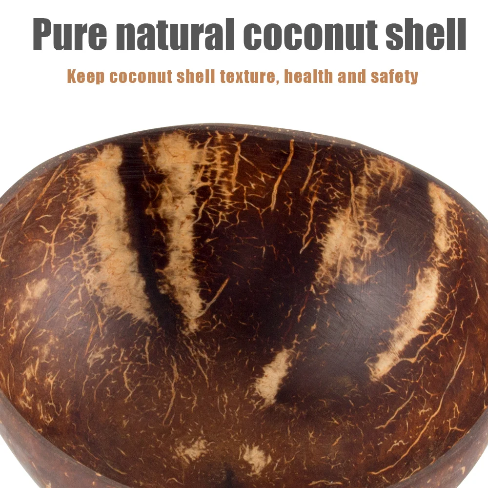 Creative Natural Coconut Bowl Eco Friendly Soup Salad Noodle Rice Wooden Fruit Bowls Handicraft Art Work Decoration | Дом и сад