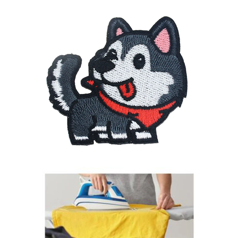 1 шт. мультяшный щенок вышитые тканевые наклейки корги/такса/Хаски патчи для