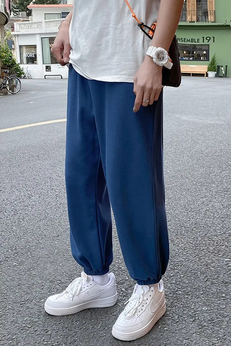 

2020 En Nieuwe Jeugd Populaire Losse Effen Kleur Slanke Rechte Pijpen Broek Fashion Casual Alle-Match Sport