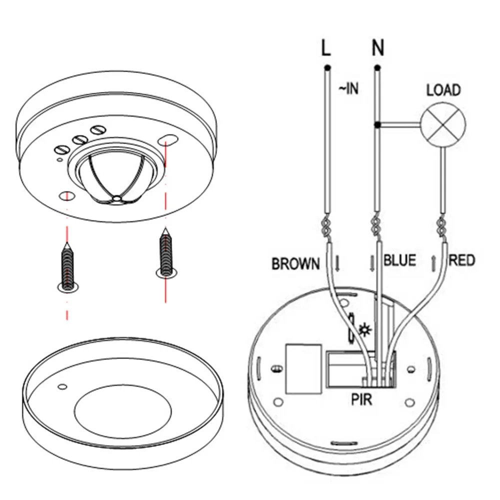 High Sensitivety Adjustable 360 Degree  Ceiling PIR Motion Sensor With 3 Detectors 110V 220V Led Light Switch images - 6