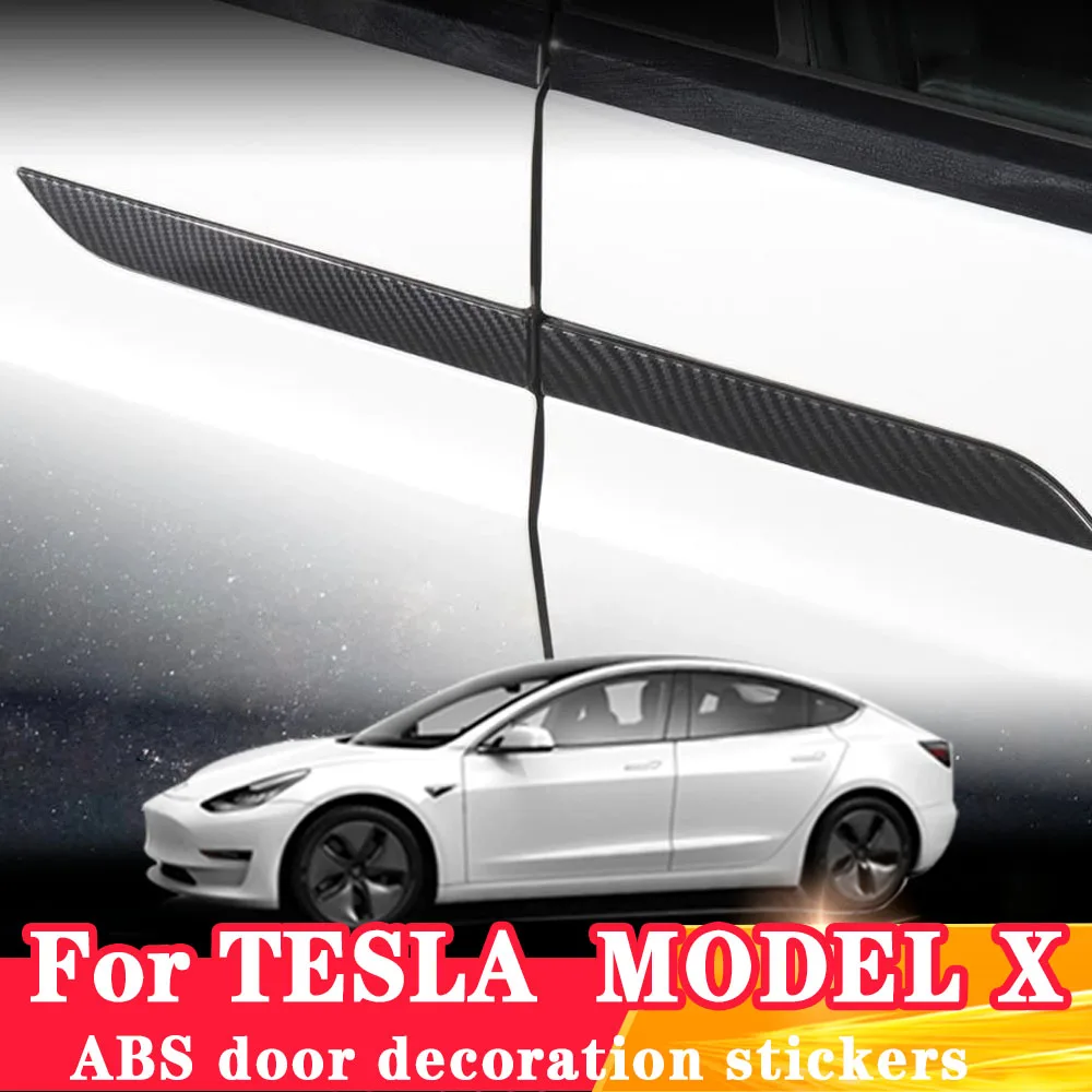 

Door handle trim strip For tesla model X 2016-2021 ABS Car door decoration stickers 4pcs/set