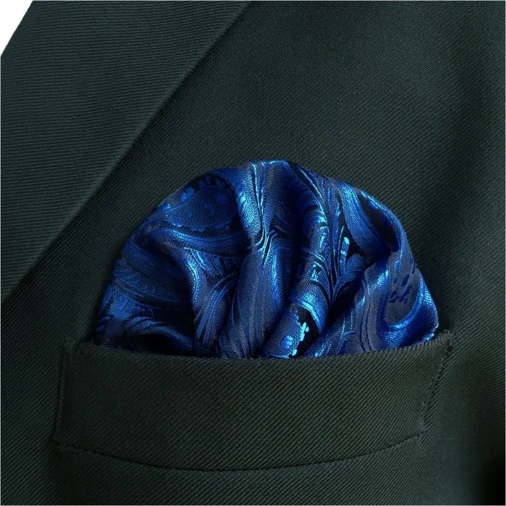 Синий Пейсли мужской галстук комплект шелковое модное дизайнерское платье