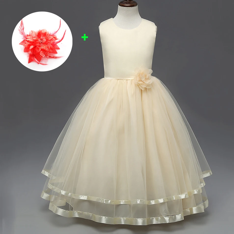 Нарядное детское платье с цветочным рисунком для девочек на день рождения