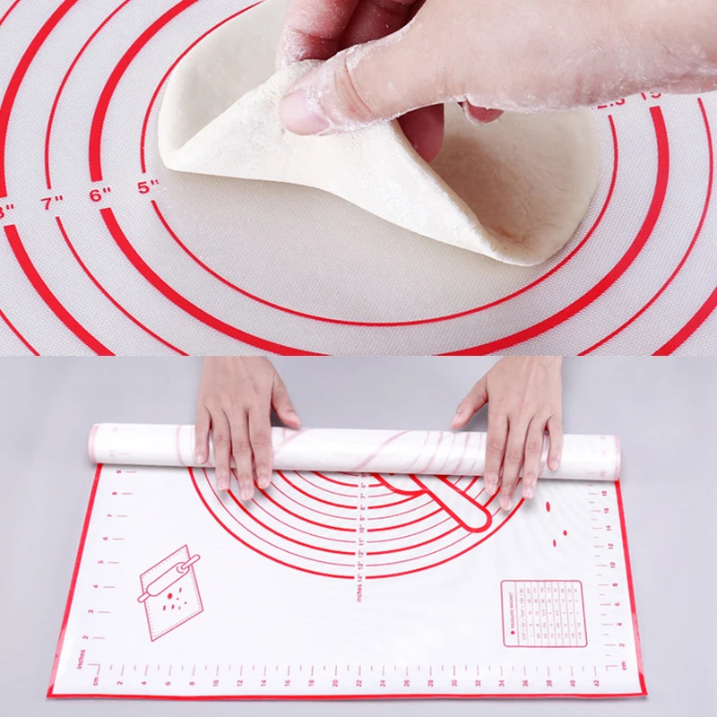 

Silicone Baking Mats Non Slip Pastry Mat Extra Large With Measurement, Baking Supplies, Dough Scraper