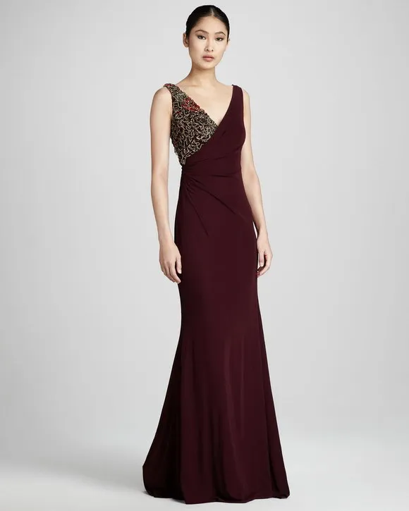 

vestido de festa curto free shipping robe de soiree 2016 new fashion hot wine red beaded long party gown Formal evening dresses