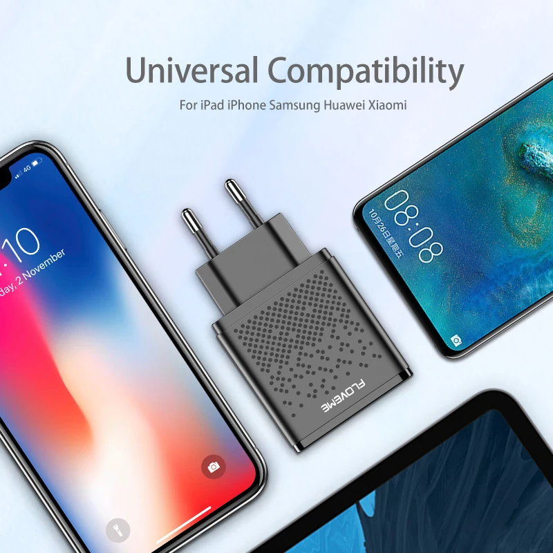 FLOVEME USB зарядное устройство для iPhone X XR XS MAX мобильный телефон настенная зарядка