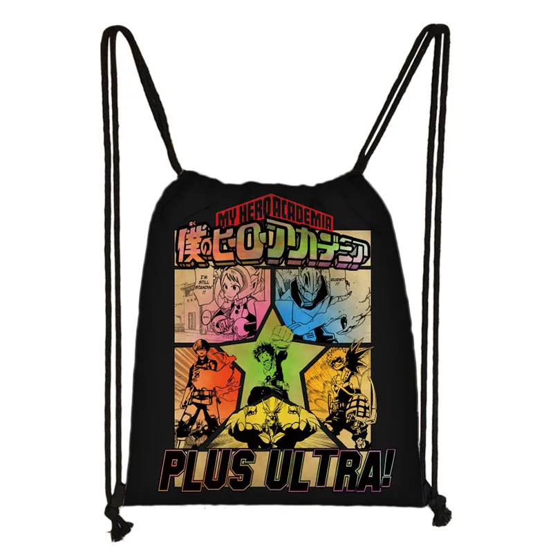 Сумка на шнурке для мальчиков и девочек повседневный рюкзак подростков с аниме