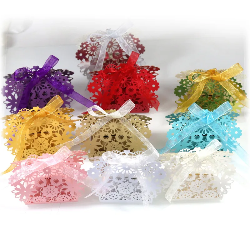 

european-style flower box Wedding Party Favors gift box packaging boite dragees de mariage Birthday Party Supplies candy box