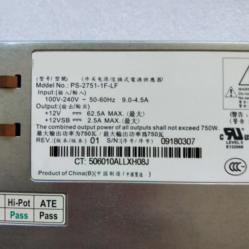 Новый оригинальный блок питания для Lenovo Huawei Liteon R520G7 RH2285 750 Вт импульсный источник