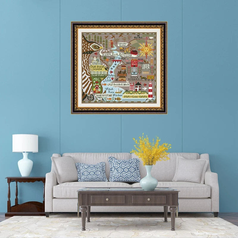 Карта ястреба полый набор для вышивки крестом мультяшный узор дизайн 18 карат 14 11