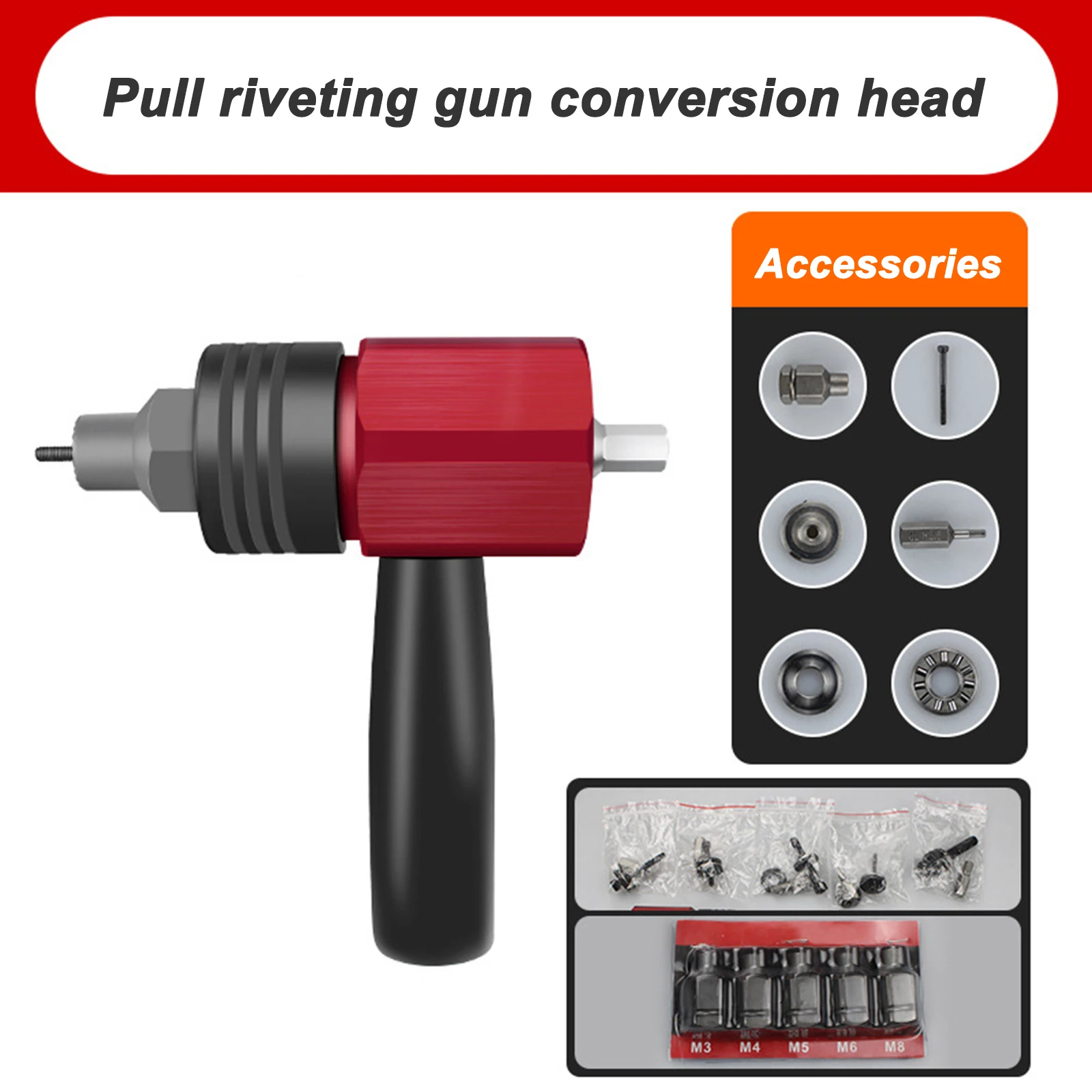 

Electric Rivet Guns Adapter With Plastic Handle High Stability Pull Core Nail Rivet Latin Beate Threaded Rivets Tools