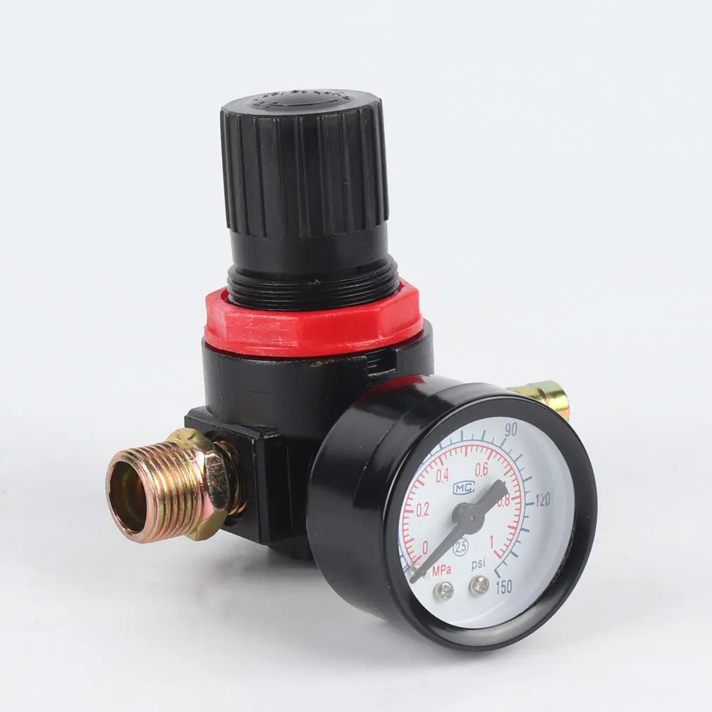Mini 1/4 Thread 180PSI/12Bar Air Pressure Reducing Regulator Source Treatment Unit With Gauge Control Compresso | Инструменты