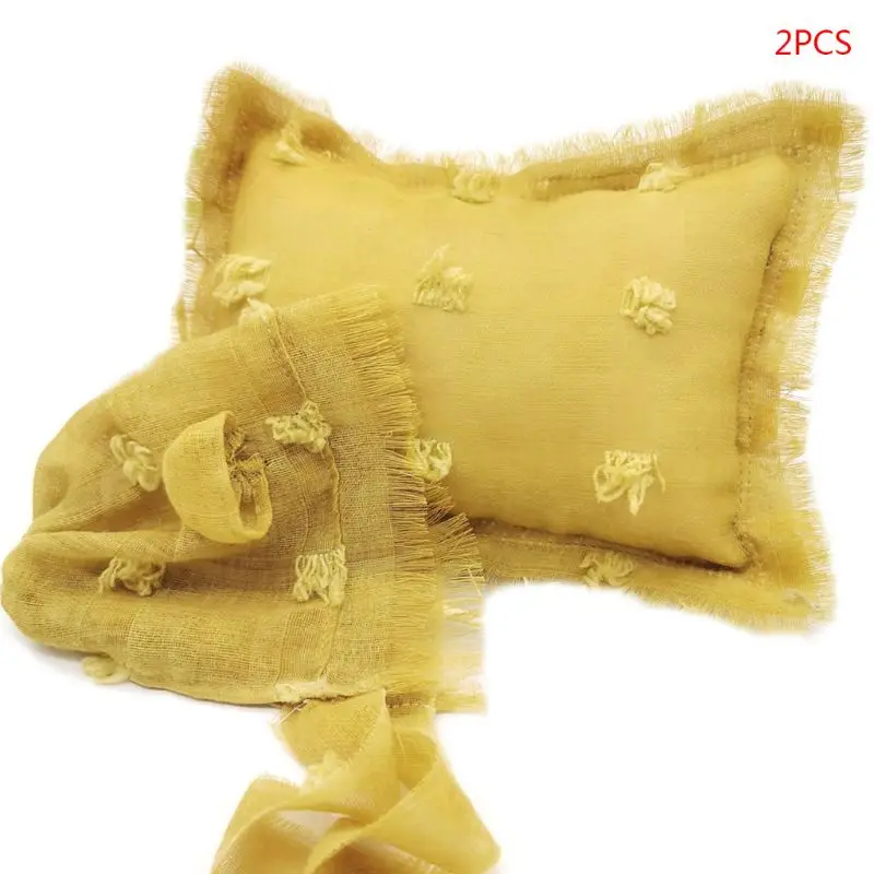 2 шт./компл. для малышей Аксессуары фотосъемки окрашенный вручную из хлопка и льна