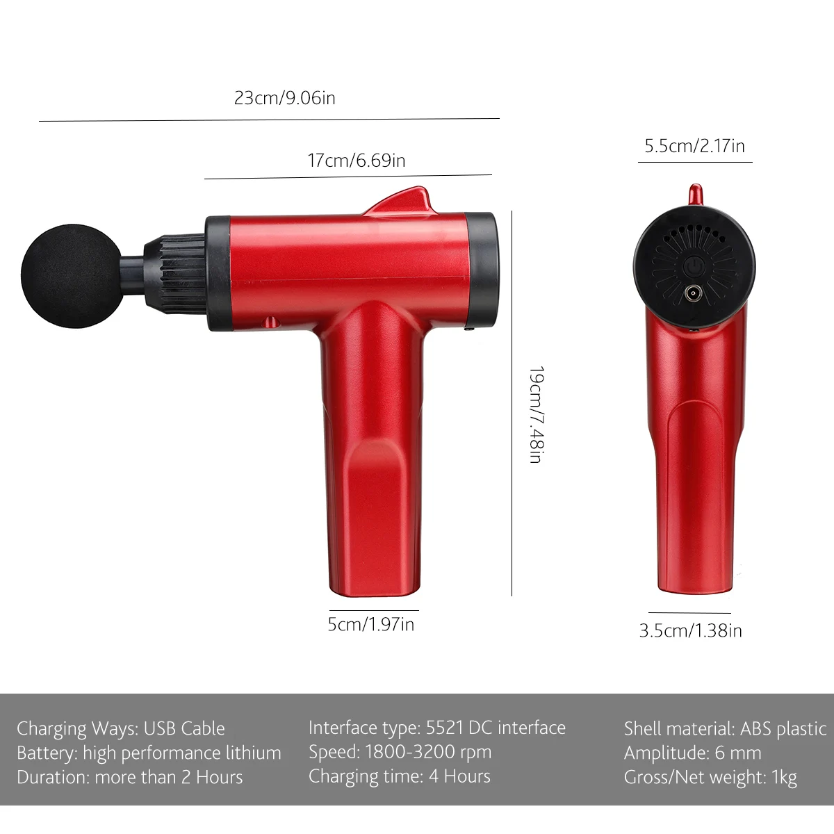 

6 Gears Muscle Fascia Gun Relaxation Therapy Massage Guns With 4 Massage Heads Body Relax Pain Relief Slimming Shaping 3200R/MIN