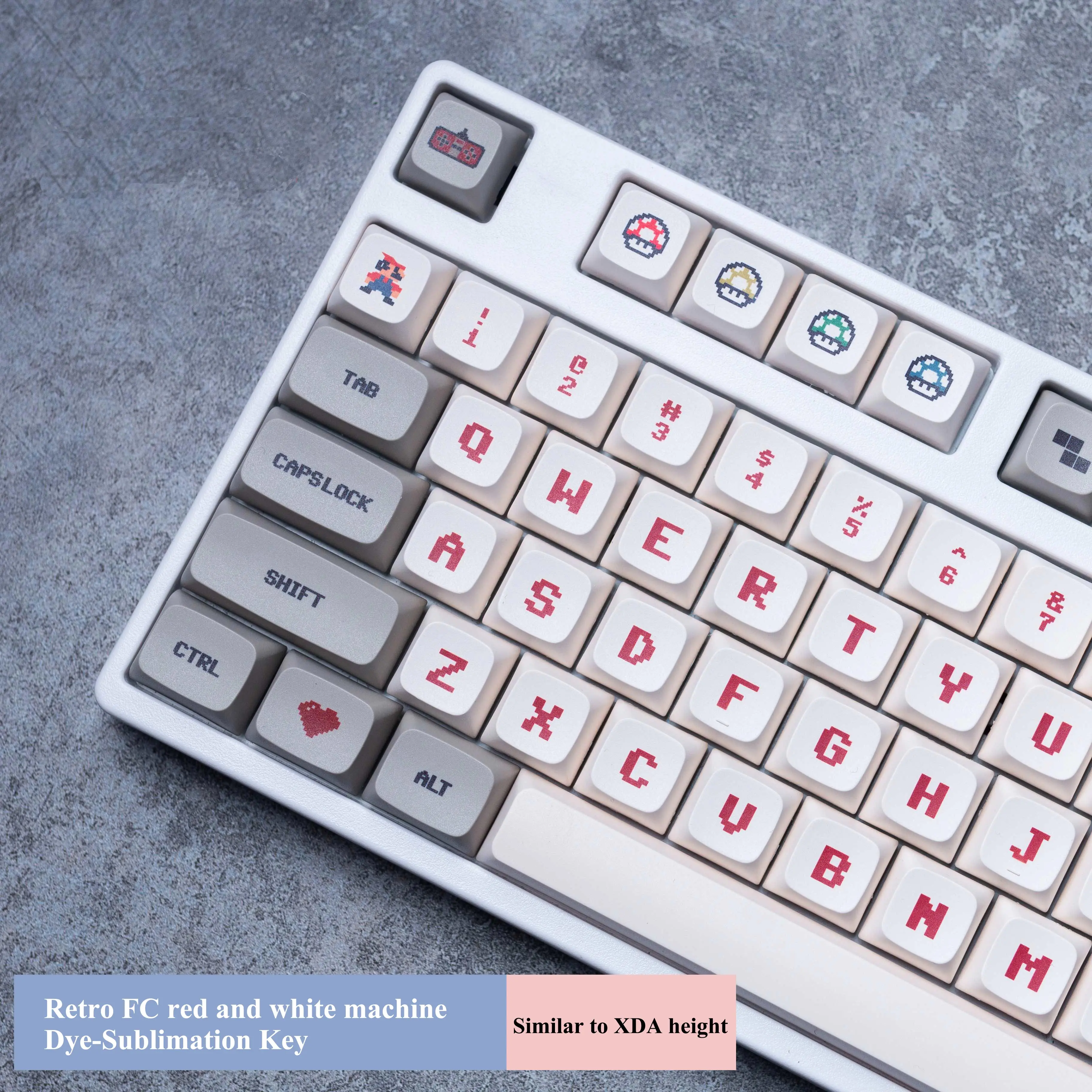 

Retro Red White Game Console Design XDA Profile Keycaps For Cherry Mx Switch Mechanical Gaming Keyboard 146 Grey White Key Caps