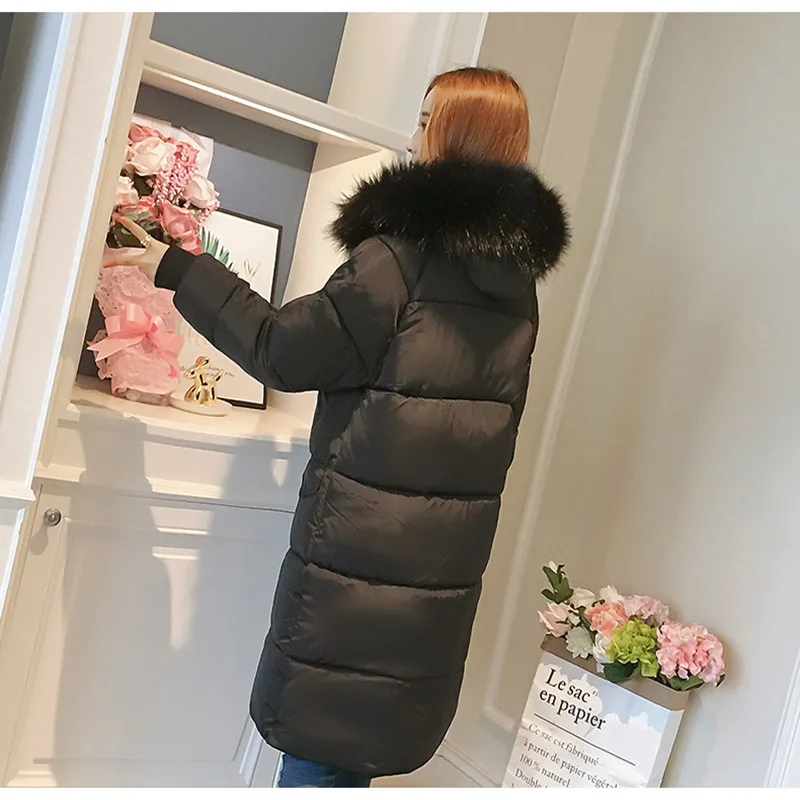 Парка женские зимние пальто длинные хлопковые повседневные меховые куртки с