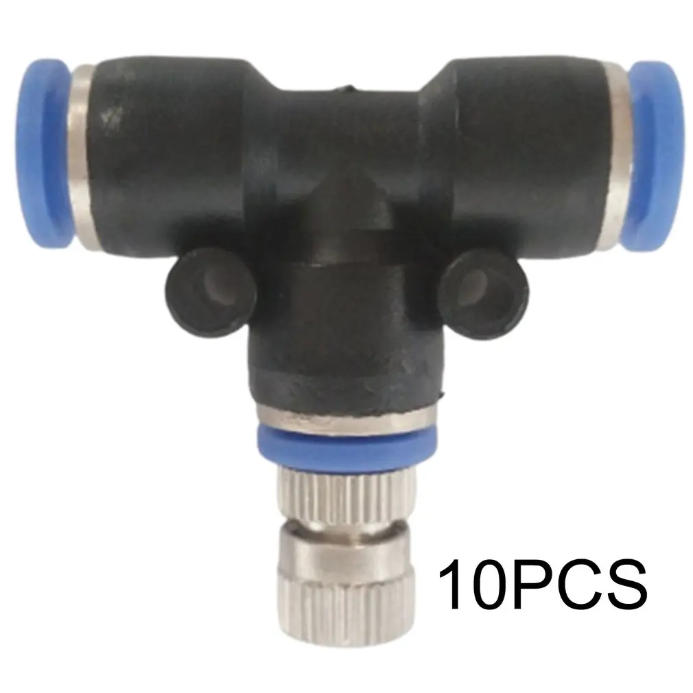 

10 Pcs 6mm Quick-plug Atomizing Nozzle Brass Three-way Seat Body Combination Durable Nozzle Core Guide Vane