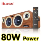 Bluetooth-Колонка IBASS Solo Fever, 80 Вт, коаксиальный аудиосабвуфер для компьютера, телевизора, деревянный Неразрушающий Громкий динамик для дома и улицы