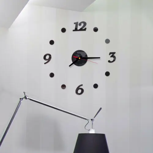 2 BLACK Faroot современные большие настенные часы 3D Зеркальная Наклейка уникальные часы с большим номером DIY Декор виниловое искусство - Цвет: 2 BLACK