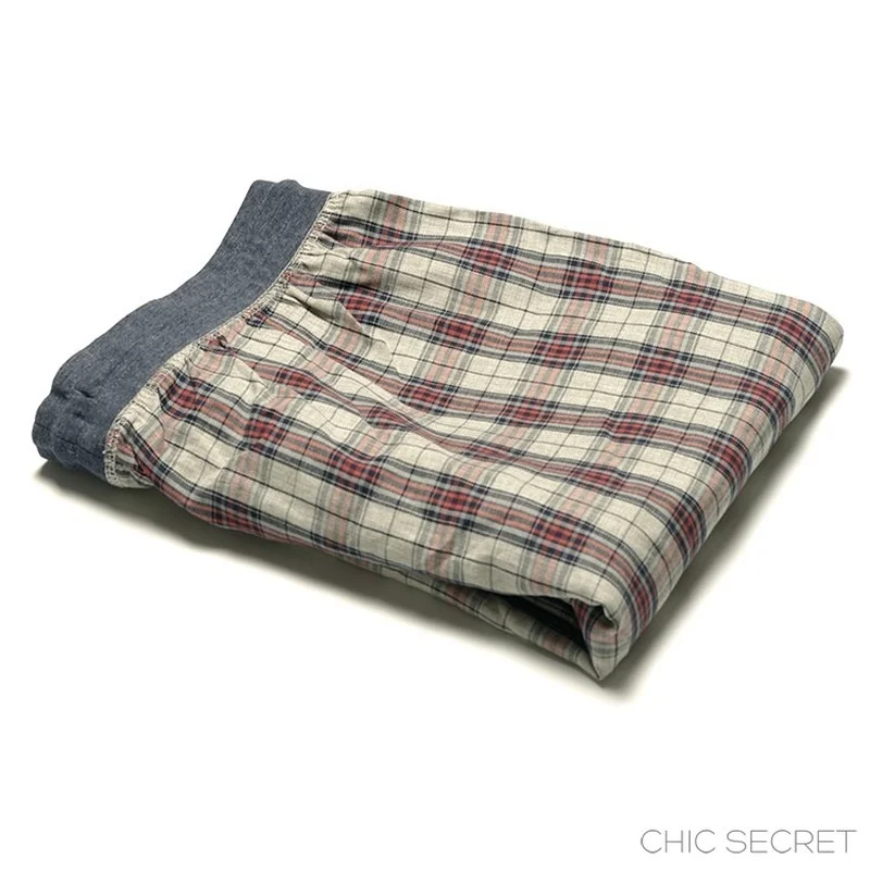 Thin yarn-dyed plaid pants Men Oversized trousers cotton spring and summer woven Sleep download