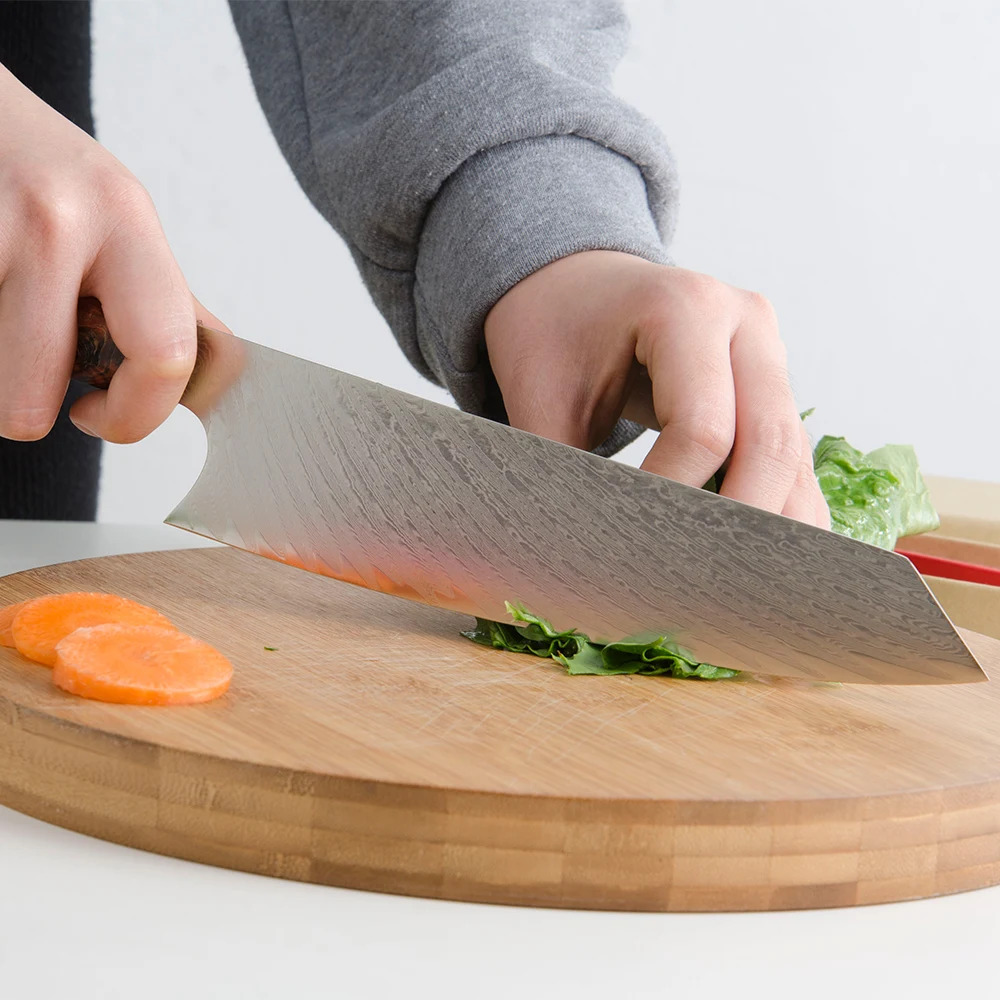 Qing 8 дюймов 67 слоев дамасский кухонный нож шеф-повара японские кухонные ножи для