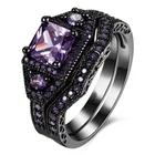 Модные ювелирные изделия Milangirl, обручальное кольцо с фиолетовым цирконием и черным камнем, набор юбилеев, новинка, скидки от магазина