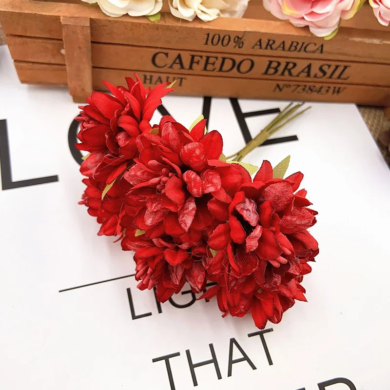 Миниатюрный букет гвоздики с 6 цветами искусственные декоративные цветы сделай