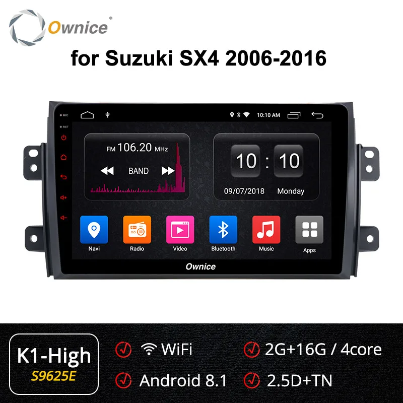 S9625 K1-High Ownice Android 9,0 автомобиля DVD k3 k5 k6 для Suzuki SX4 2006 2007 2008 2009 2010 2011 2012- автомобиль радио gps навигации 4 г пусть DSP - Цвет: S9625 K1-High