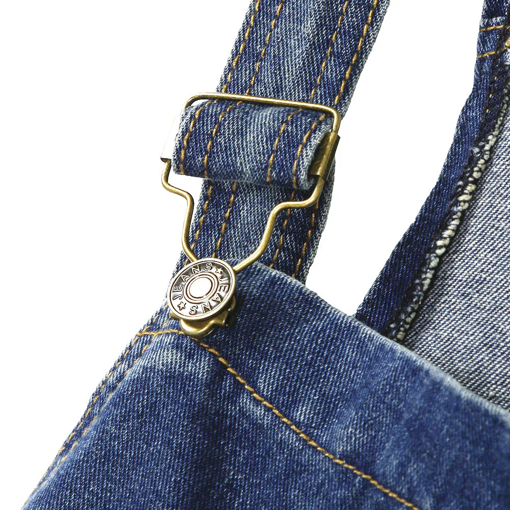 

Light Blue Fashion New Cargo Pants Women Roupas Loose Pantolon Ripped Double Shoulder Pantaloni Denim Jeans Jumpsuit Bib Women