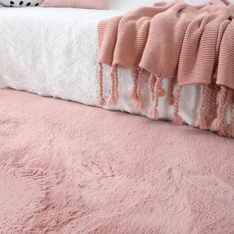 INS нескользящий напольный коврик моющийся искусственный мех мягкий плюшевый для