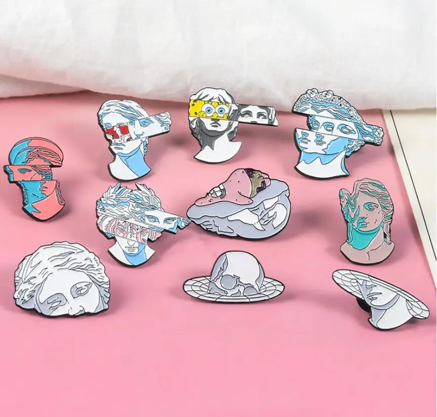 Эмалированные булавки с раздельной головкой скульптура искусство лацкан