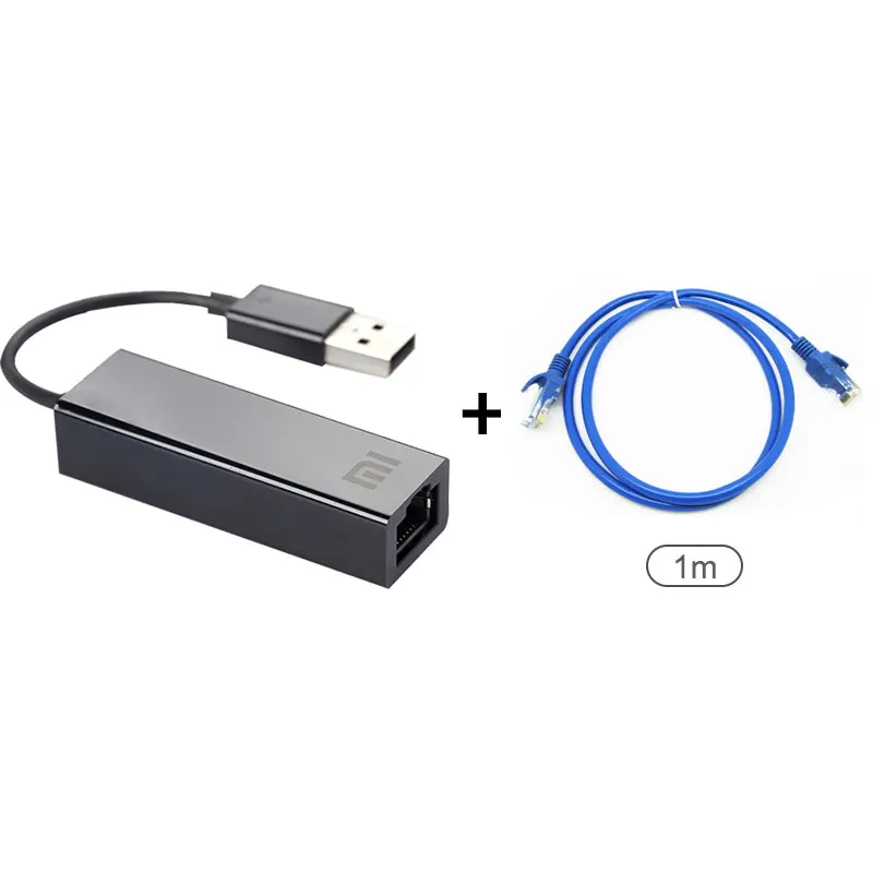 Крепление для спортивной камеры Xiao mi USB для оптоволкна вай-карты RJ45 кабель адаптера внешней 10/100 Мбит/с на mi коробка S 3C/3S 4 4C SE портативных ПК Тетрадь Usb2.0 - Цвет: Adapter and 1m cable