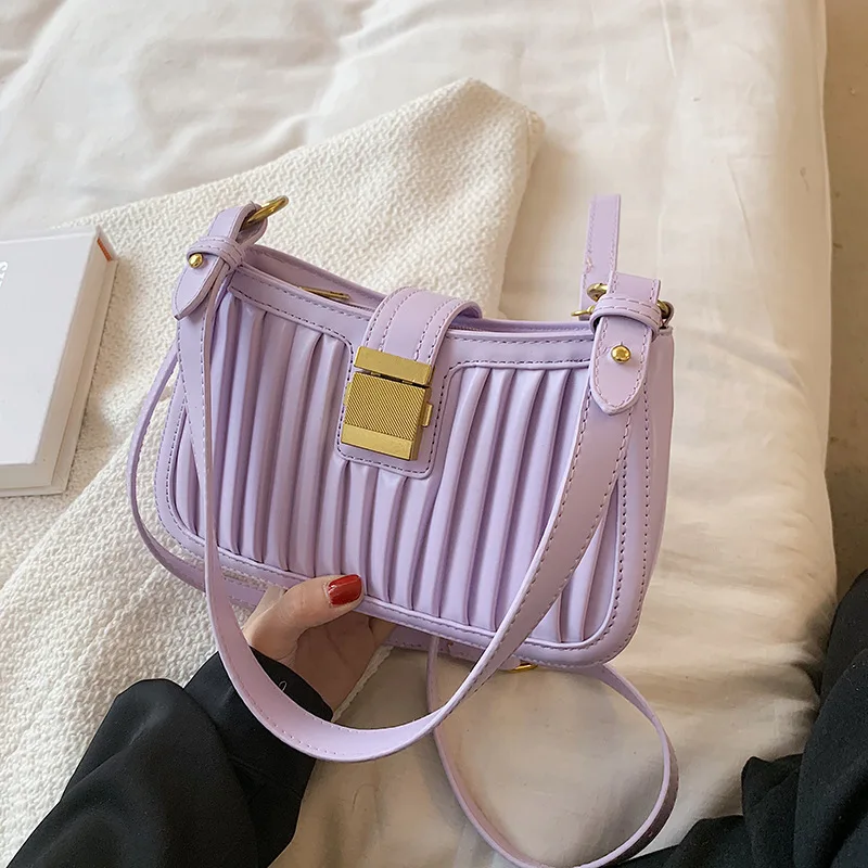 

European and American High-quality Ladies One-shoulder Underarm Bag 2021 New Korean Style Fold Cross-body Small Square Bag